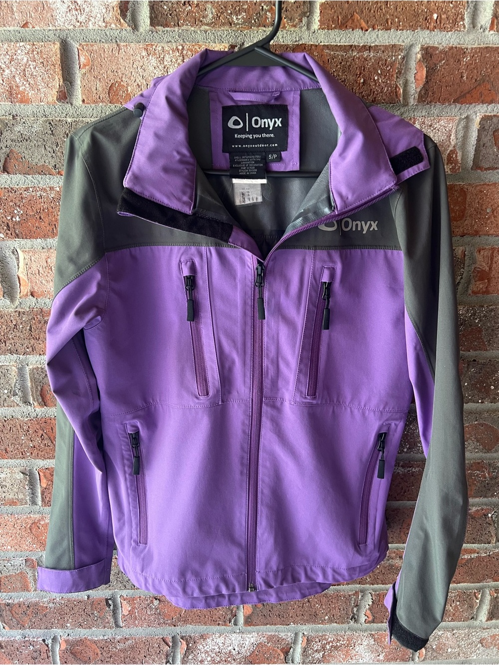 Onyx Women's STR Rain Jacket - Purple and Gray size small petite